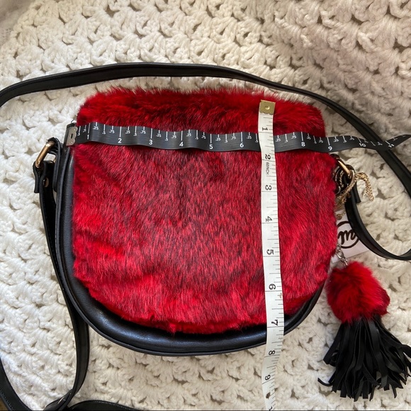 Handmade Real Rabbit Red Fur Handbag - Picture 7 of 8